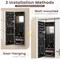 Costway Wall Door Mounted Mirrored Jewelry Cabinet Storage Organizer-Black/Brown/White